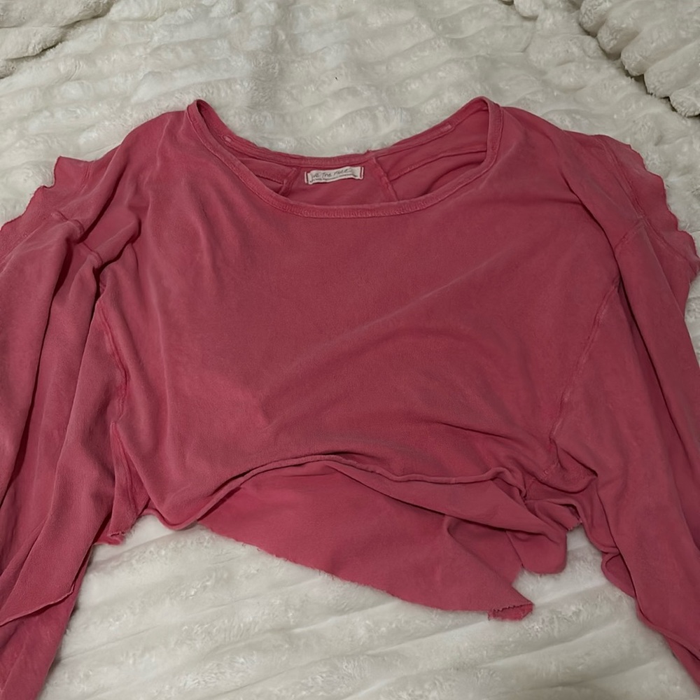 Pink free people flowy short sleeve